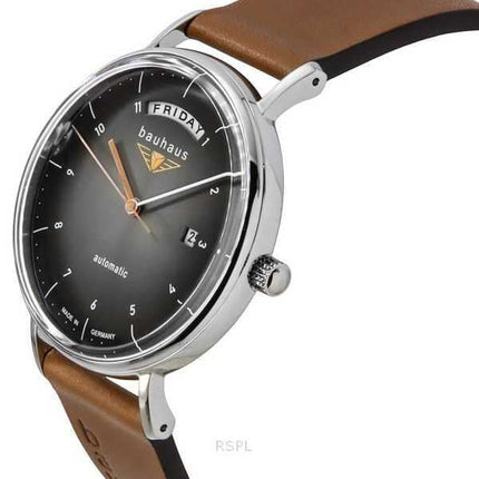 Orologio da uomo Bauhaus Classic con cinturino in pelle e quadrante antracite automatico 21622