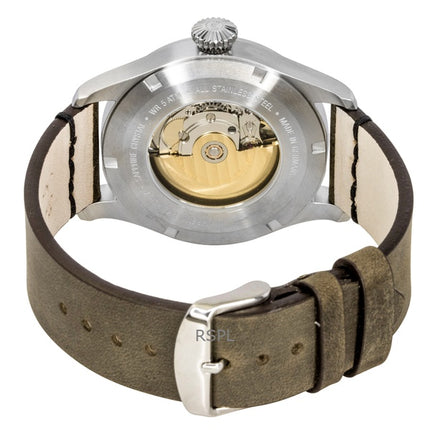 Orologio da uomo Bauhaus Aviation con cinturino in pelle e quadrante beige, automatico 27565