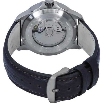 Orologio da uomo Bauhaus Aviation con cinturino in pelle e quadrante beige completamente luminoso, automatico 28605 100M