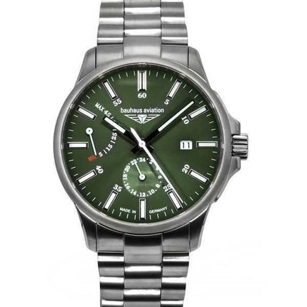 Orologio da uomo Bauhaus Aviation Titanium Dark Green Dial Automatic 2860M4 100M
