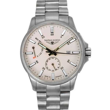 Orologio da uomo Bauhaus Aviation Titanium Full Luminous Beige Dial Automatic 2860M5 100M