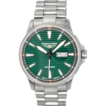 Orologio da uomo Bauhaus Aviation Titanium Green Dial Automatic 2862M4 100M