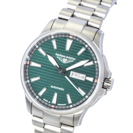 Orologio da uomo Bauhaus Aviation Titanium Green Dial Automatic 2862M4 100M