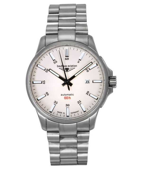 Orologio da uomo Bauhaus Aviation Titanium Full Luminous Beige Dial Automatic 2864M5 100M