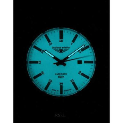 Orologio da uomo Bauhaus Aviation Titanium Full Luminous Beige Dial Automatic 2864M5 100M