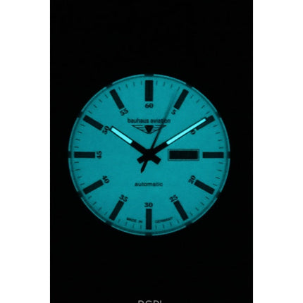Orologio da uomo Bauhaus Aviation in titanio con quadrante beige automatico 2866M5 100M