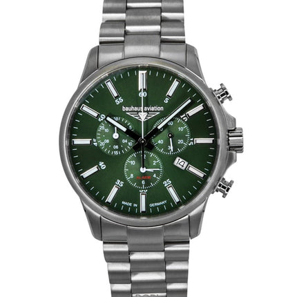 Orologio da uomo Bauhaus Aviation Chronograph Titanium Green Quadrante Quarzo 2880M4 100M