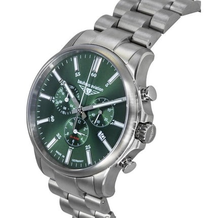 Orologio da uomo Bauhaus Aviation Chronograph Titanium Green Quadrante Quarzo 2880M4 100M
