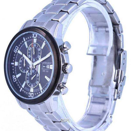 Orologio da uomo con cronografo indipendente in acciaio inossidabile con quadrante nero al quarzo BA2-644-51.G 100M