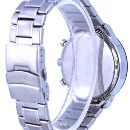 Orologio da uomo con cronografo indipendente in acciaio inossidabile con quadrante nero al quarzo BA2-644-51.G 100M