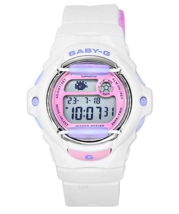 Orologio da donna Casio Baby-G Basic digitale con cinturino in resina bianca al quarzo BG-169PB-7 200M