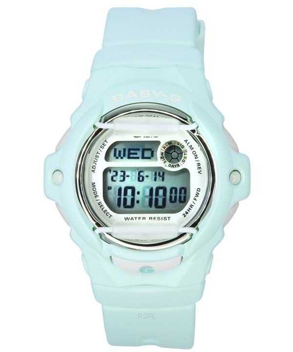 Orologio da donna Casio Baby-G digitale con cinturino in resina verde pastello al quarzo BG-169U-3 200M