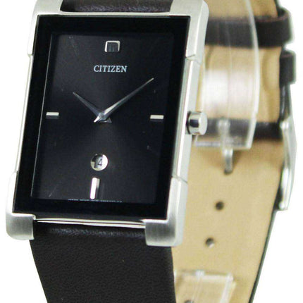 Cinturino in pelle con quadrante nero al quarzo Citizen BG5080-05E - Orologio da donna
