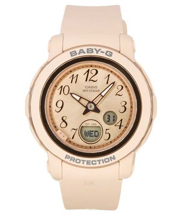 Orologio da donna Casio Baby-G analogico digitale con cinturino in resina quadrante in oro rosa al quarzo BGA-290SA-4A 100M