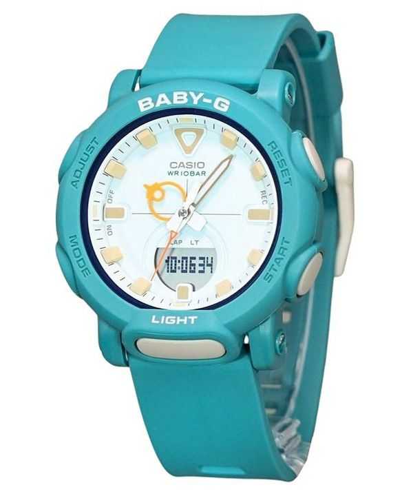 Casio Baby-G analogico digitale cinturino in resina a base biologica quadrante verde chiaro al quarzo BGA-310RP-3A 100M orologio