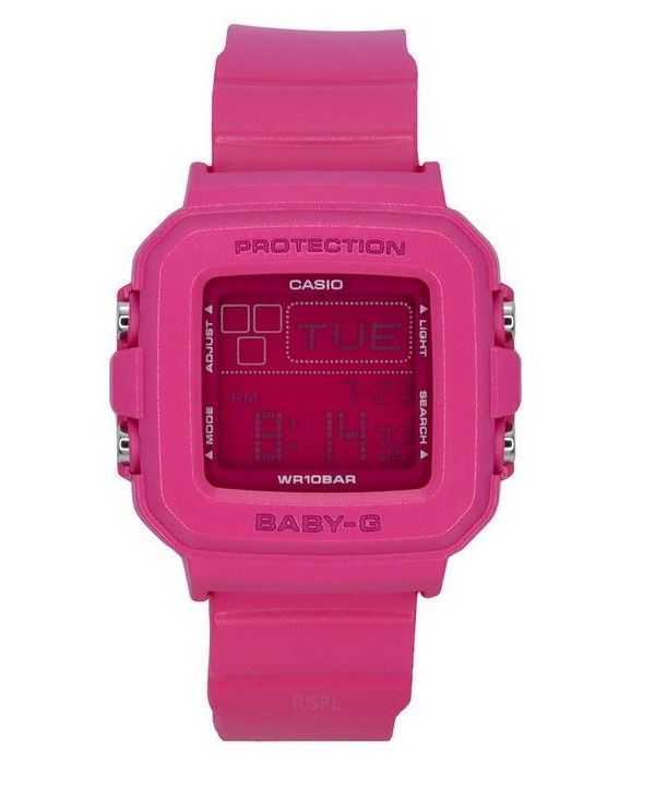 Casio Baby-G Plus Digital 30th Anniversary Cinturino in resina rosa Orologio al quarzo BGD-10K-4 100M da donna con supporto spec