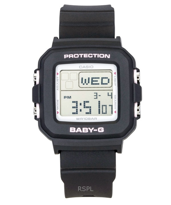 Orologio da donna Casio Baby-G Plus con cinturino in resina digitale al quarzo BGD-10KH-1 100M e supporto in silicone