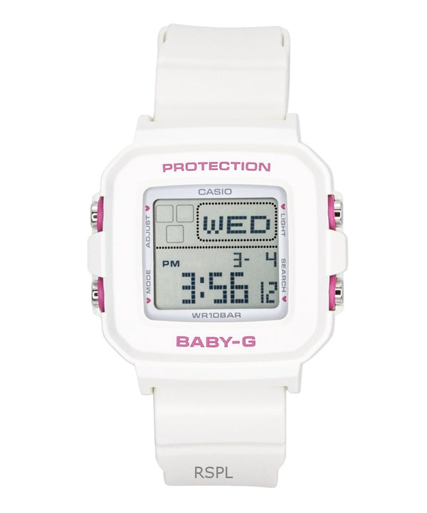 Orologio da donna Casio Baby-G Plus digitale al quarzo con cinturino in resina, modello BGD-10KH-7, impermeabile fino a 100 metri, con custodia in silicone.