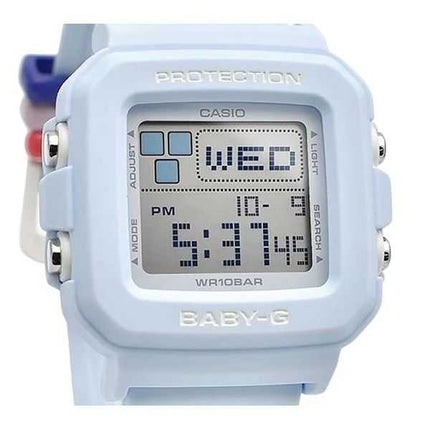 Casio Baby-G Plus Digital Light Blue Resin Strap Quartz BGD-10L-2 Orologio da donna 100M con passanti extra