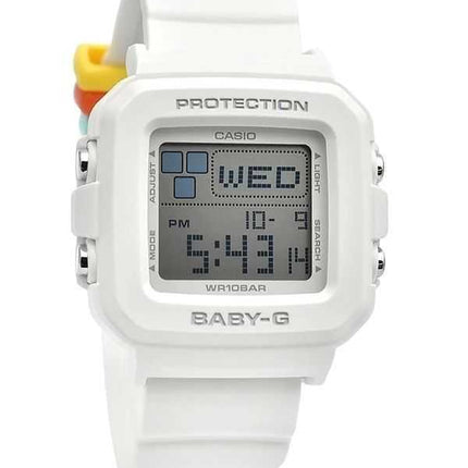 Casio Baby-G Plus Digitale Bianco Cinturino in Resina Quarzo BGD-10L-7 100M Orologio da Donna con Passanti Extra
