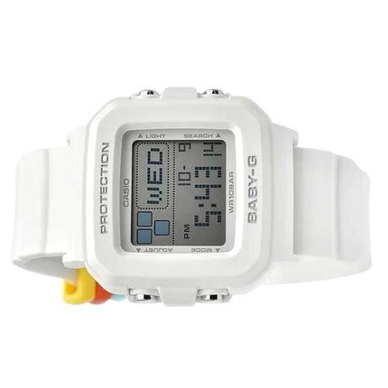 Casio Baby-G Plus Digitale Bianco Cinturino in Resina Quarzo BGD-10L-7 100M Orologio da Donna con Passanti Extra