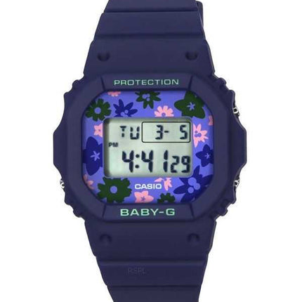 Casio Baby-G Retro Flower Field Orologio da donna con cinturino in resina blu digitale al quarzo BGD-565RP-2 100M