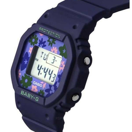 Casio Baby-G Retro Flower Field Orologio da donna con cinturino in resina blu digitale al quarzo BGD-565RP-2 100M