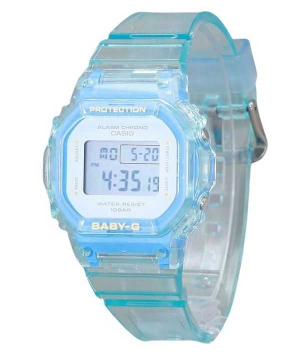 Casio Baby-G Digital Summer Jelly Cinturino in resina azzurro chiaro trasparente Quarzo BGD-565SJ-2 100M Orologio da donna