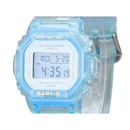 Casio Baby-G Digital Summer Jelly Cinturino in resina azzurro chiaro trasparente Quarzo BGD-565SJ-2 100M Orologio da donna