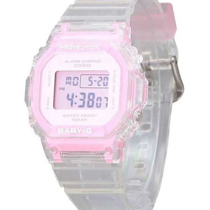Casio Baby-G Digital Summer Jelly Cinturino in resina rosa trasparente Quarzo BGD-565SJ-7 100M Orologio da donna
