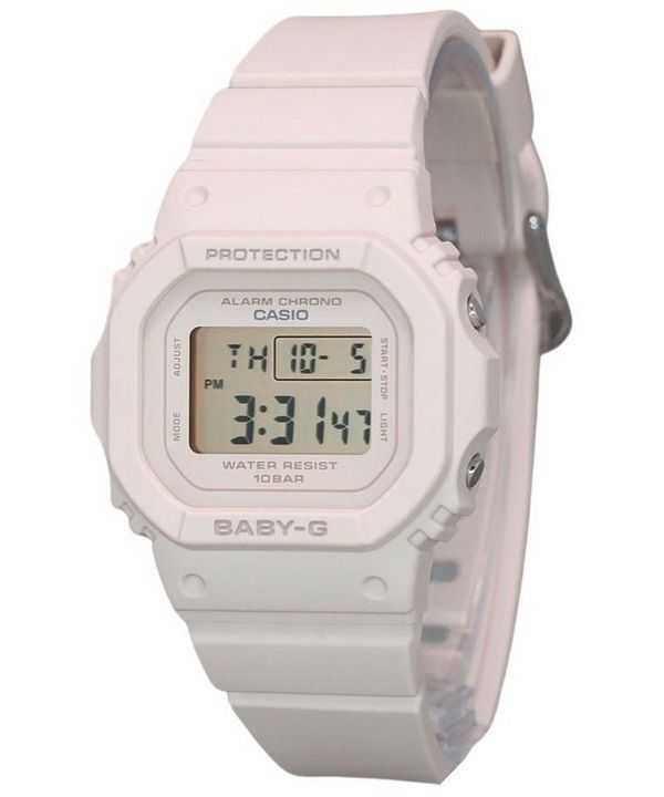Orologio da donna Casio Baby-G digitale beige con cinturino in resina rosa al quarzo BGD-565U-4 100M