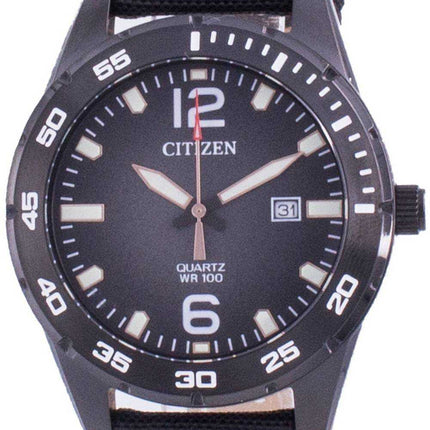 Orologio da uomo Citizen quadrante nero cinturino in nylon al quarzo BI1045-05E 100M
