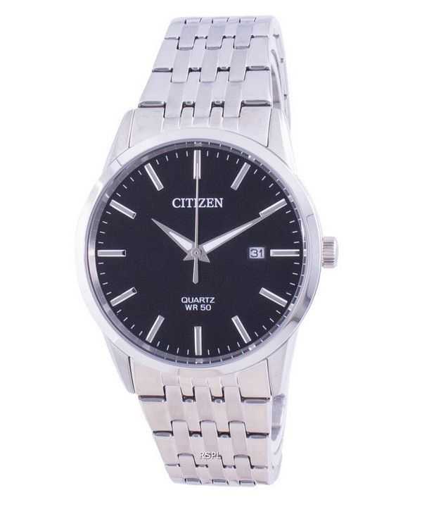 Orologio da uomo Citizen quadrante nero in acciaio inossidabile al quarzo BI5000-87E