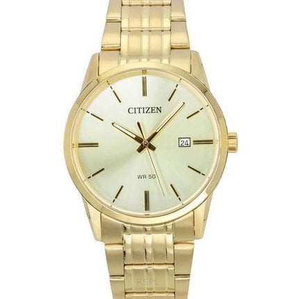 Orologio da uomo Citizen in acciaio inossidabile color oro con quadrante champagne al quarzo BI5002-57P