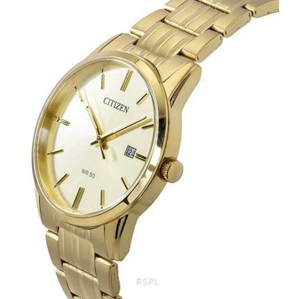 Orologio da uomo Citizen in acciaio inossidabile color oro con quadrante champagne al quarzo BI5002-57P
