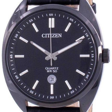Orologio da uomo Citizen quadrante nero cinturino in pelle al quarzo BI5095-05E