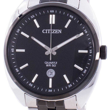 Orologio da uomo Citizen quadrante nero in acciaio inossidabile al quarzo BI5098-58E