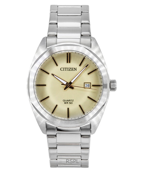 Orologio da uomo Citizen in acciaio inossidabile con quadrante avorio al quarzo BI5110-54B