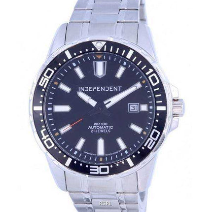 Orologio da uomo automatico BJ4-418-51.G 100M con quadrante nero indipendente in acciaio inossidabile