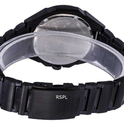 Orologio da uomo Citizen minimalista in acciaio inossidabile con quadrante nero Eco-Drive BJ6538-87E 100M
