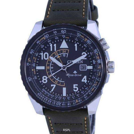 Orologio da uomo Citizen Promaster Nighthawk quadrante nero cinturino in pelle Eco-Drive Diver BJ7138-04E 200M
