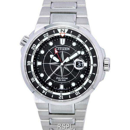 Orologio da uomo Citizen Eco-Drive Endeavour con quadrante nero Diver's BJ7140-53E 200M