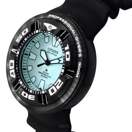 Orologio da uomo Citizen Promaster PU Strap Green Dial Eco-Drive Diver&#39;s BJ8055-04X 300M