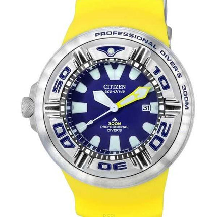 Orologio da uomo Citizen Promaster Dive Ecozilla Professional Eco-Drive con quadrante blu BJ8058-06L 300M da uomo con cinturino