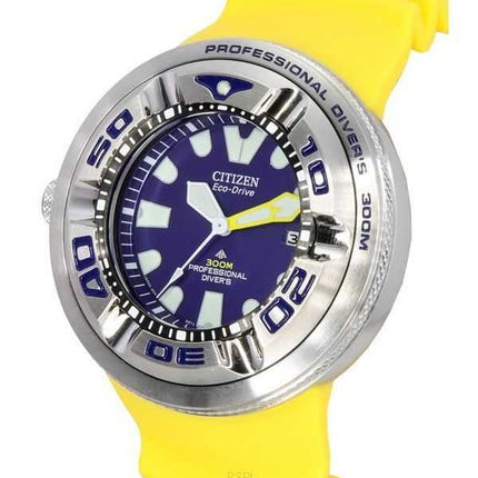 Orologio da uomo Citizen Promaster Dive Ecozilla Professional Eco-Drive con quadrante blu BJ8058-06L 300M da uomo con cinturino