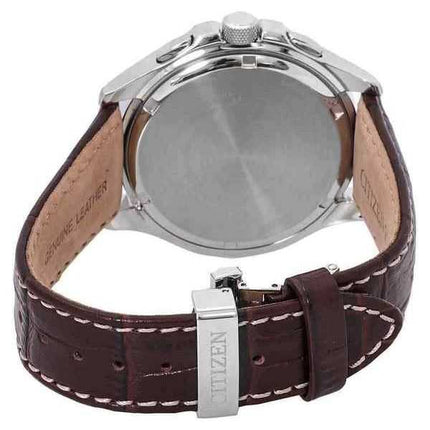 Orologio da uomo Citizen Eco-Drive Perpetual GMT cinturino in pelle quadrante marrone BL8160-07X 100M