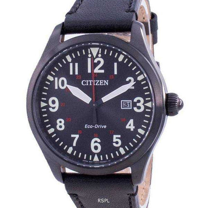 Orologio da uomo Citizen quadrante nero cinturino in pelle Eco-Drive BM6835-23E 100M