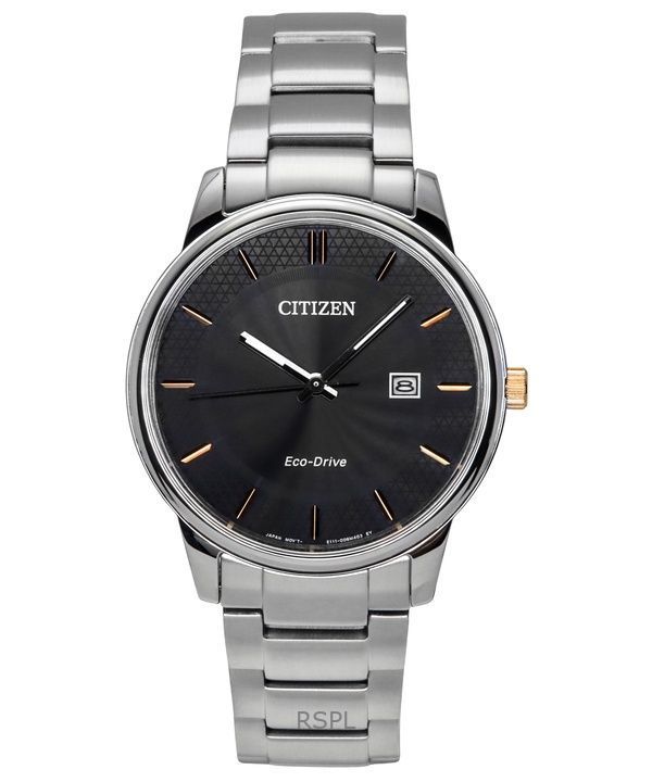 Orologio da uomo Citizen Eco-Drive in acciaio inossidabile con quadrante nero BM6977-70E