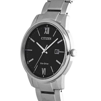 Orologio da uomo Citizen Eco-Drive in acciaio inossidabile quadrante nero BM6978-77E