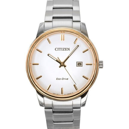 Orologio da uomo Citizen Eco-Drive in acciaio inossidabile con quadrante bianco BM6979-74A
